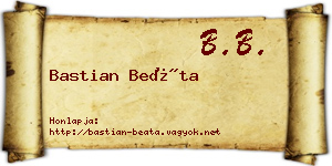 Bastian Beáta névjegykártya